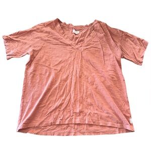 UpWest Light Pink V-Neck Short Sleeve T-Shirt XS